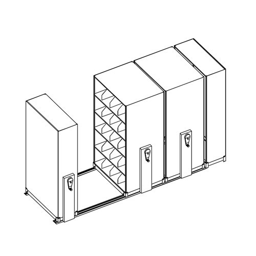 Mobile Lite Typical 14' x 5'; Heavy-Duty Filing, 5-Tier, Locking System, 1,399 LFI - SafcoProducts.ca5