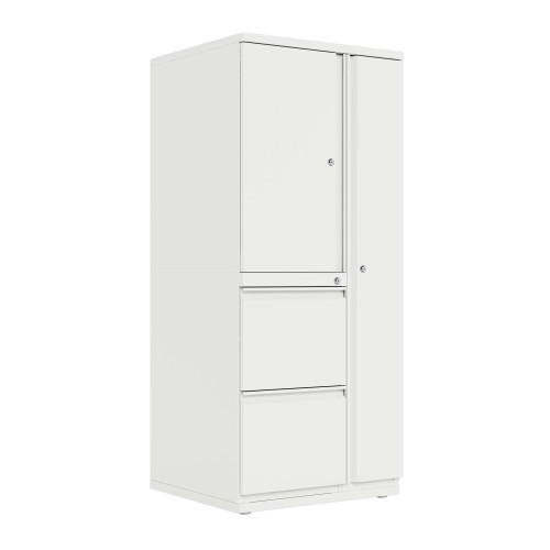 Ready Cabinet Wardrobe Tower front angle with Left Door and File/File configuration - Safco Canada