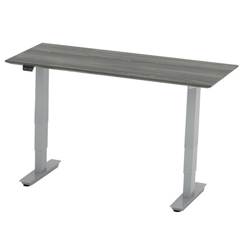 Medina 48" Non-Handed Straight Bridge with 3-Stage Height-Adjustable Base in Gray Steel - Safco Products Canada