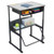 AlphaBetter Adjustable-Height Stand-Up Desk, 28 x 20" Top, Book Box and Swinging Footrest Bar 1204GR - Safco Products Canada