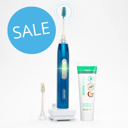 Emmi-dent Metallic Ultrasound Toothbrush Blue on sale
