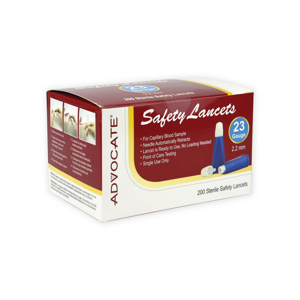 Advocate Safety Lancets  23G x 2.2mm