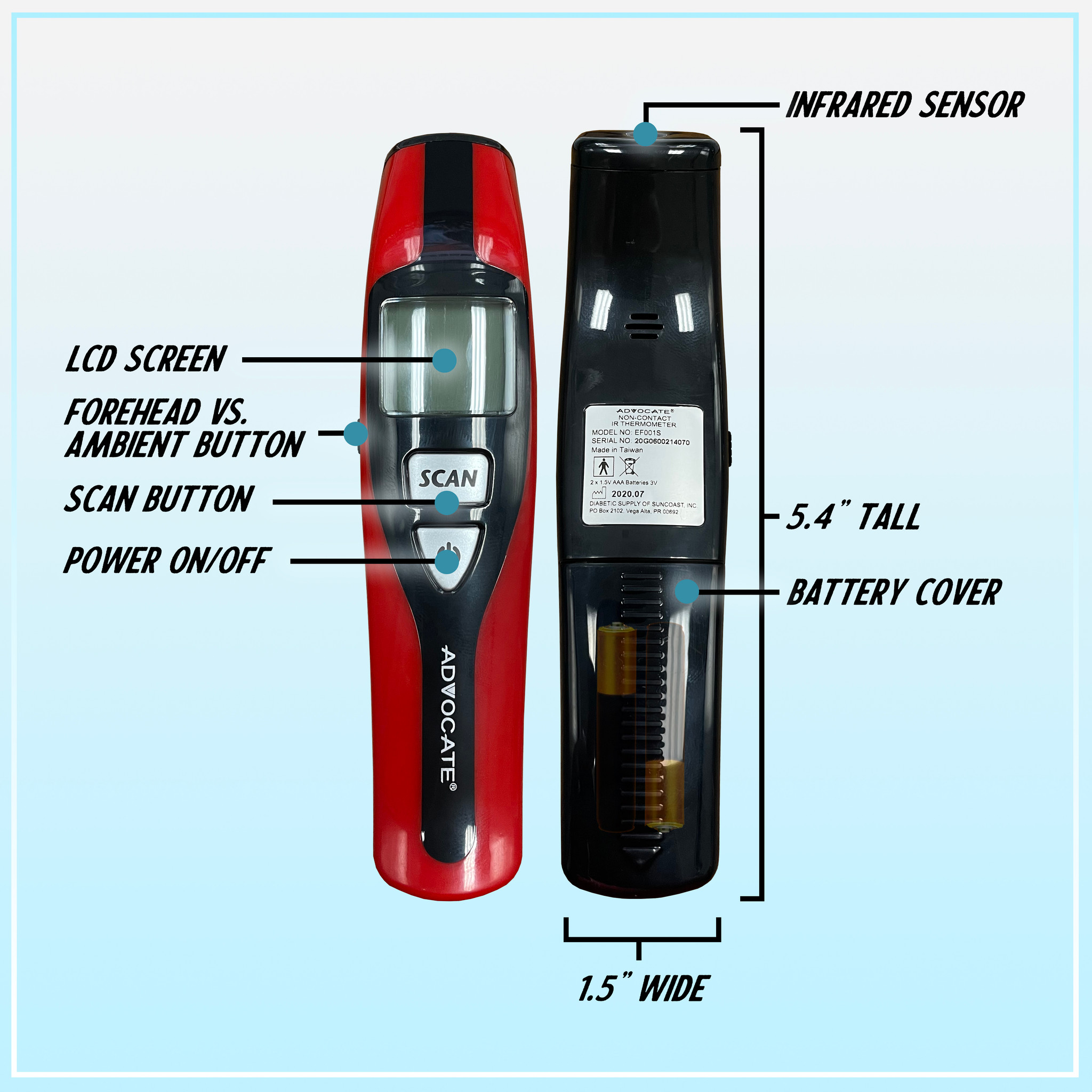 Advocate Non-Contact Infrared Thermometer (852982006774)