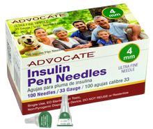 Advocate Pen Needles - 33G x 4mm 5/32" 100/box