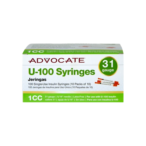 Advocate Syringes 31G 1cc 5/16" 100/box (894046001684)