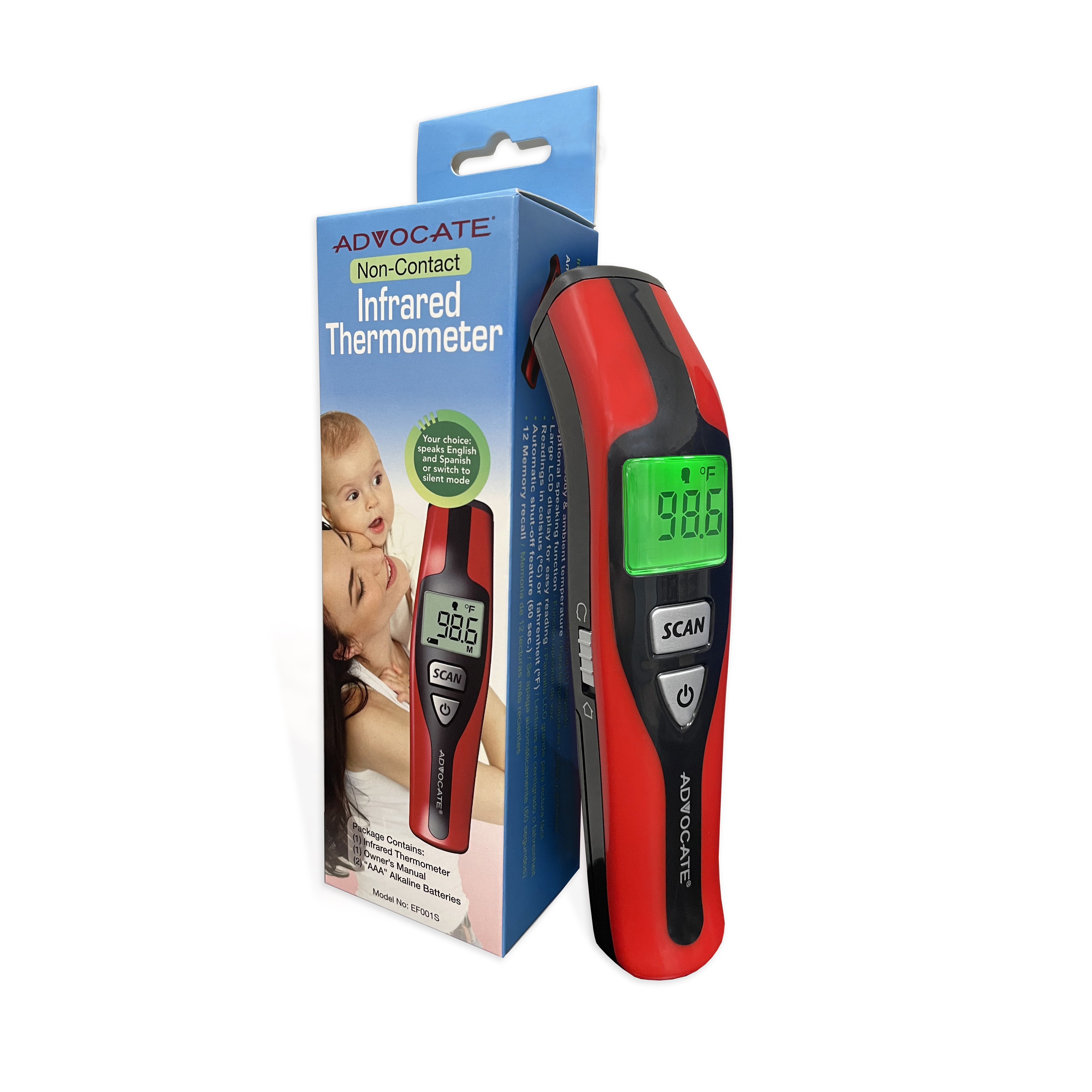 For blind Talking Digital Thermometer English and Spanish — Low