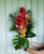 This extraordinary arrangement will surely impress, and it comes already arranged! All you have to do is remove it from the box and place it in a vase. Arrangement is between 36 and 40 inches in height and features two elegant heliconia surrounded by gingers, tropics, anthuriums, and other exotics for a total of 30 stems. 
