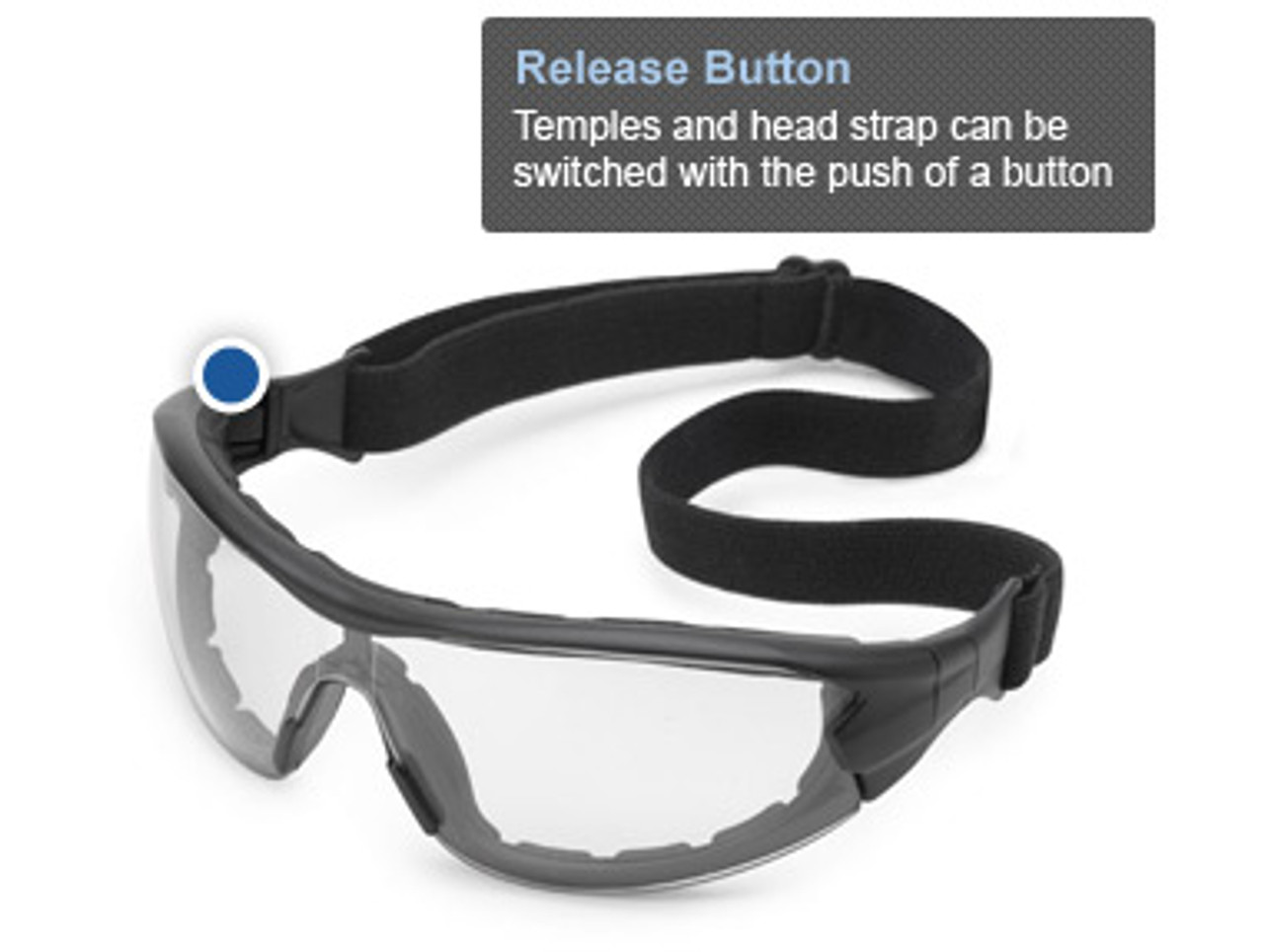 Glasses to goggles in just a snap…change your safety eyewear to meet your needs.