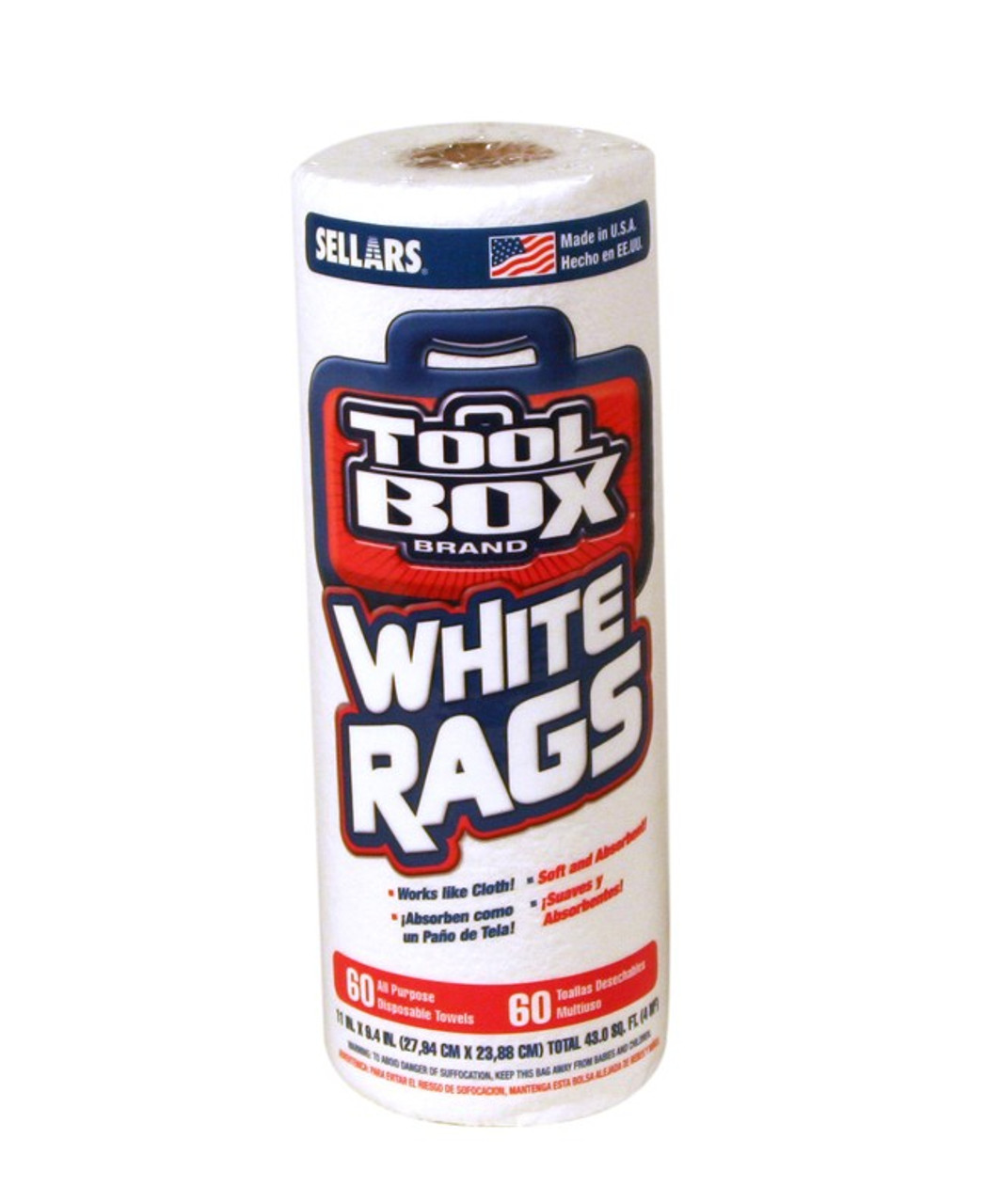 tool box brand white rags