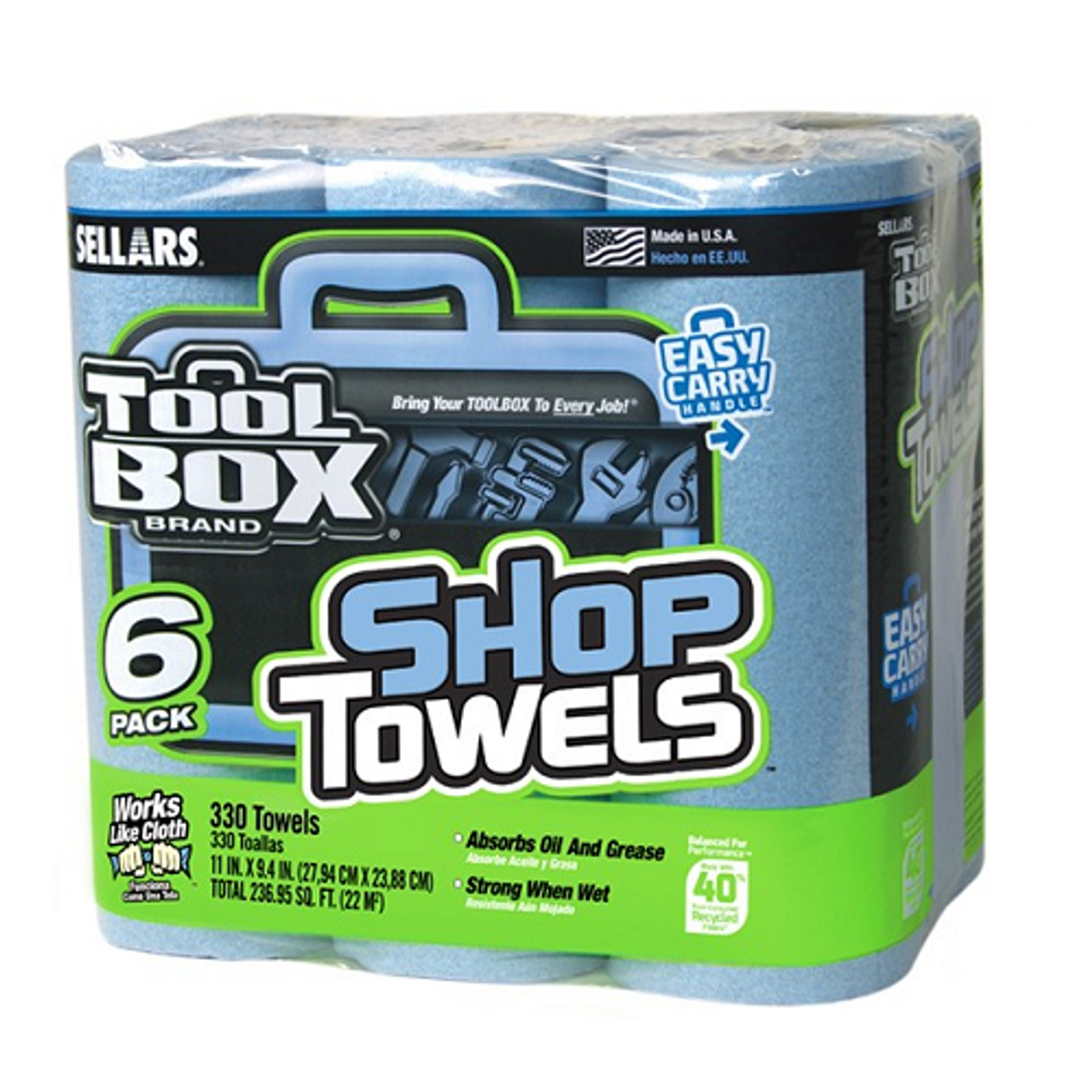 - TOOLBOX® Z400 Roll of Shop Towels 6-Packs are packaged in a very economical way for large volume users or for those who simply prefer to purchase in bulk