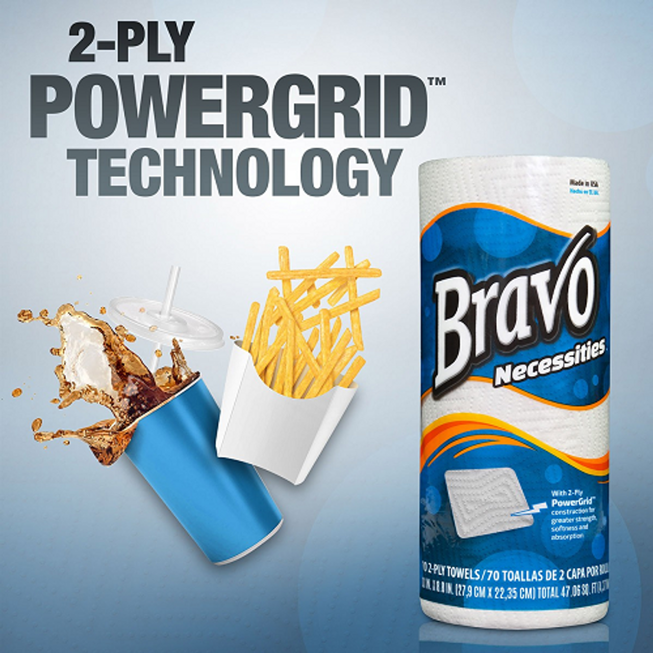 Bravo Necessities® 2-Ply Paper Towels 70Ct