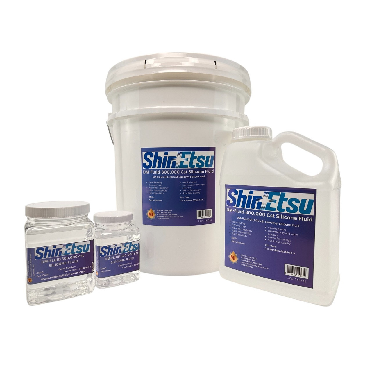 Shin Etsu DM-Fluid-300,000 Cst - Midwest Lubricants LLC.