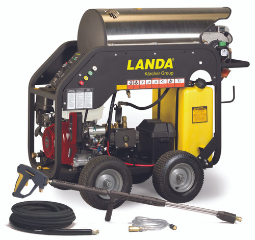 The MHC is the most rugged, gasoline-powered, hot water, on-site cleaning machine on wheels featuring a unique blend of quality, safety, serviceability, and extra stability. There are six MHC models to choose from; three models feature electric start and three utilize Landa’s proprietary Super Duty Regulator (SDR) which allows the machine to operate completely without a battery or magneto system.