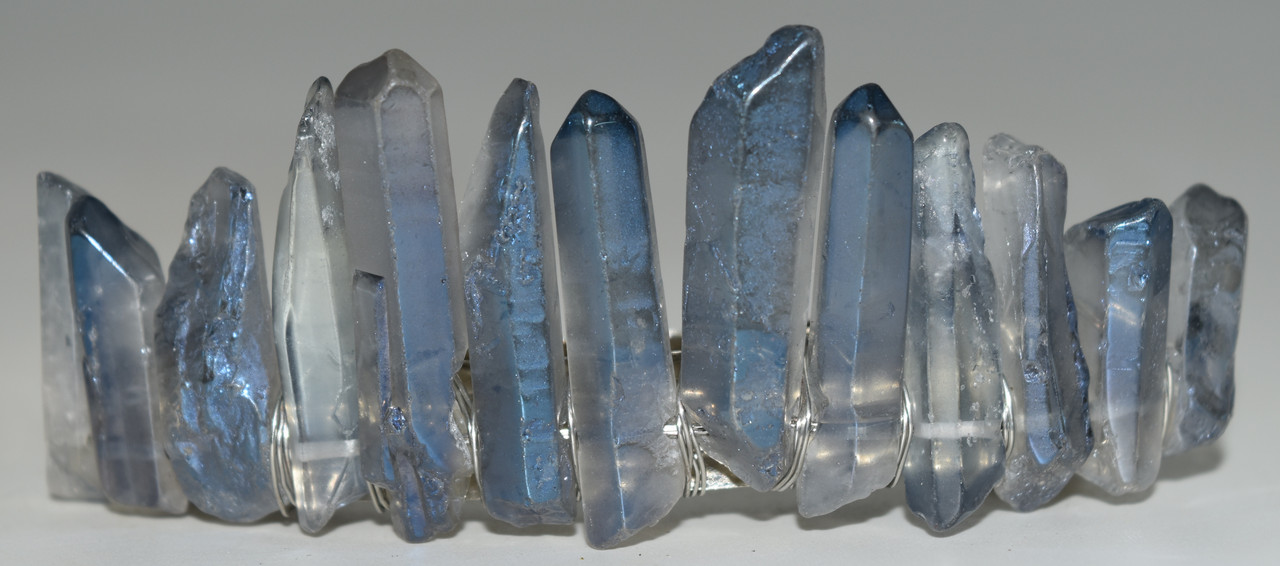 Slate Blue Angel Aura Quartz Stone Hair Clip Barrette Angel  display picture 3