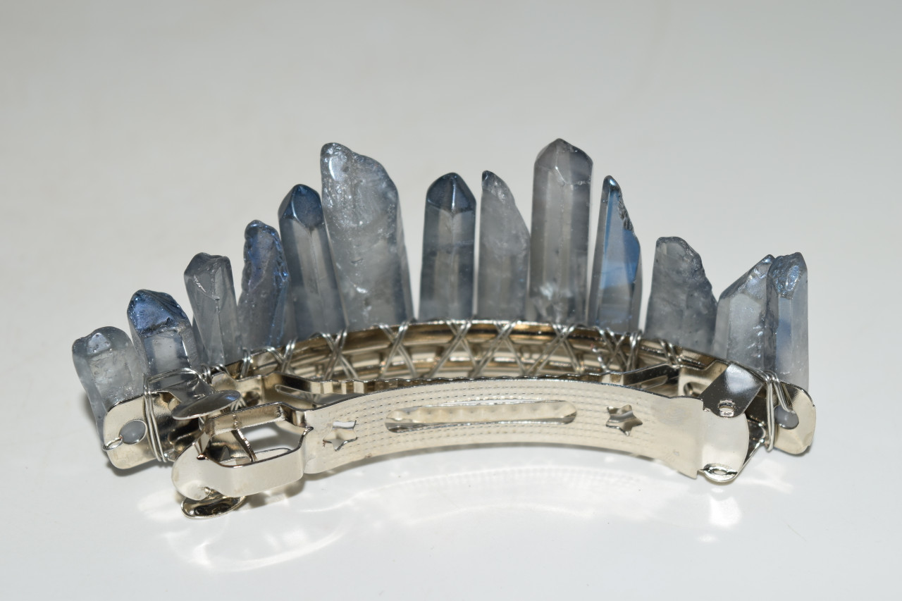 Blue Aura Quartz Crystal Hair Barrette Blue Quartz Hair Barrette - Etsy main image 2