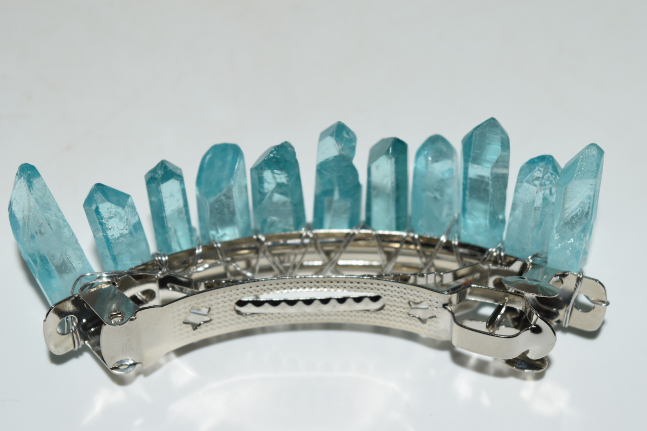 Light Blue Angel Aura Quartz Stone Hair Clip Barrette Angel  display picture 1
