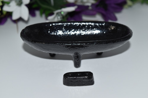 Small Cast Iron Smudge Dish w/ Incense Holder