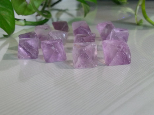 Extra Small Purple Fluorite Octahedron Crystal 2 pc.