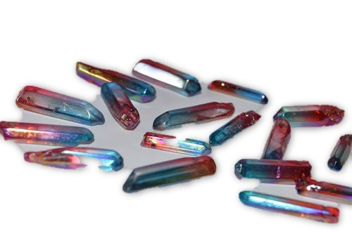 Blue & Red Multi Colored Angel Aura Crystal Point 1 pc