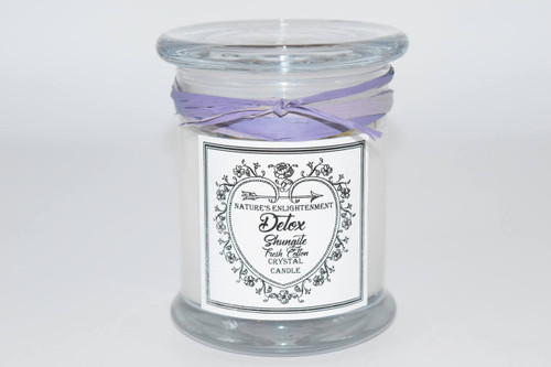 Detox Crystal Candle- Handmade Soy Candle- Elite Noble Shungite Crystal-