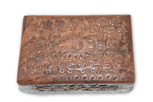 Vines Carved Wooden Box-  Crystals, Gift Giving