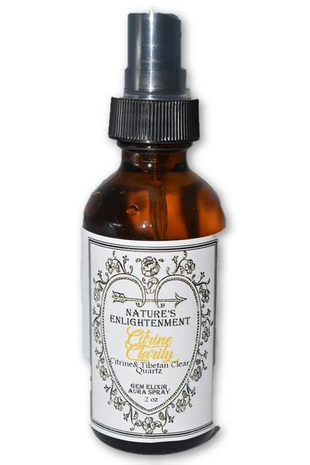 Citrine Clarity Gem Elixir Aura Spray 2 oz- Fragrance Spray with Crystals