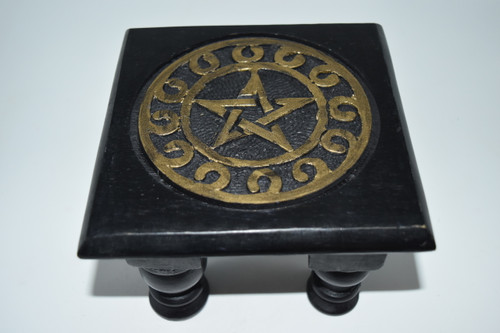 Small Star Pentacle Carved Wooden Altar Table- Tarot Cards, Crystals, Altar Supplies, Gift Giving