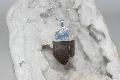 Smoky Quartz Point Pendant with Necklace SP-