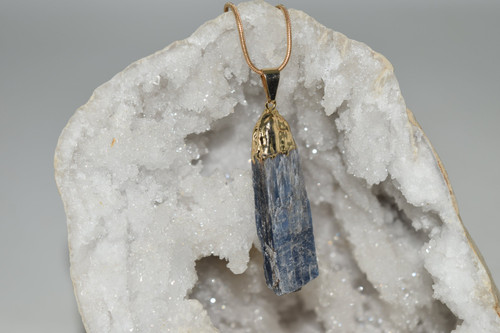 Blue Kyanite Crystal Pendant and Necklace GP-