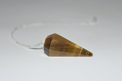 Yellow Tiger Eye Faceted Pendulum Crystal