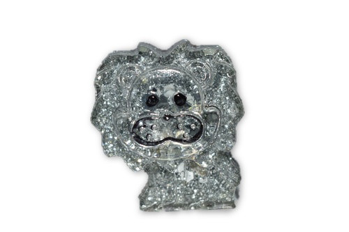 Orgone Silver Lion Mini 1 pc -Quartz Crystal, Pyrite, Blue Kyanite