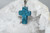 Cross Blue Lace Agate Crystal Pendant -