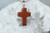 Cross Red Goldstone Crystal Pendant-
