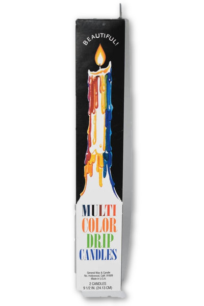 Multi Color Drip Candles, 2 pack -