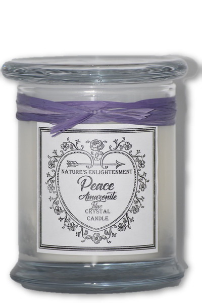 Peace Crystal Candle - Handmade Soy Candle-Amazonite- Peace Crystal Candle - Handmade Soy Candle-Amazonite-