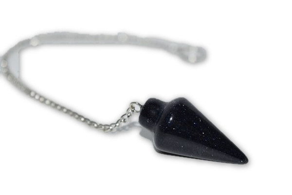 Blue Goldstone Crystal Pendulum- Crystal Cluster