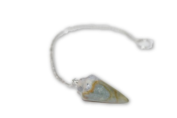 Moss Agate Crystal Pendulum-