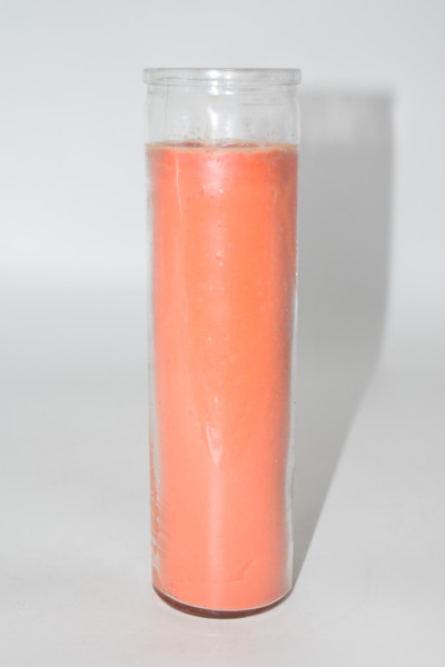 7 Day Orange Plain Glass Candle Altar Supplies