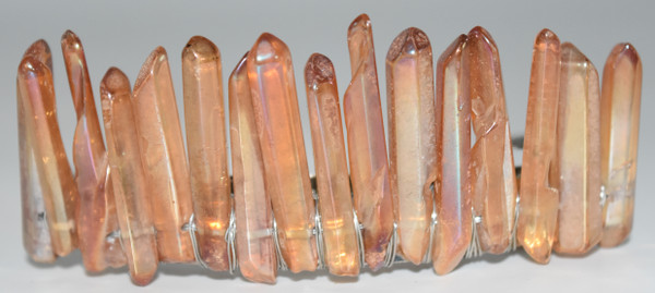 Tangerine Orange Angel Aura Quartz Stone Hair Clip Barrette Angel Aura Quartz Crystal