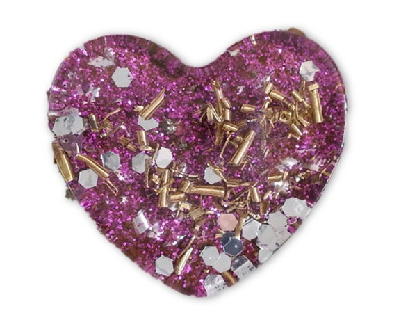 Purple Mini Heart Orgone -Tibetan Quartz, Rose Quartz, Pyrite, Blue Kyanite-