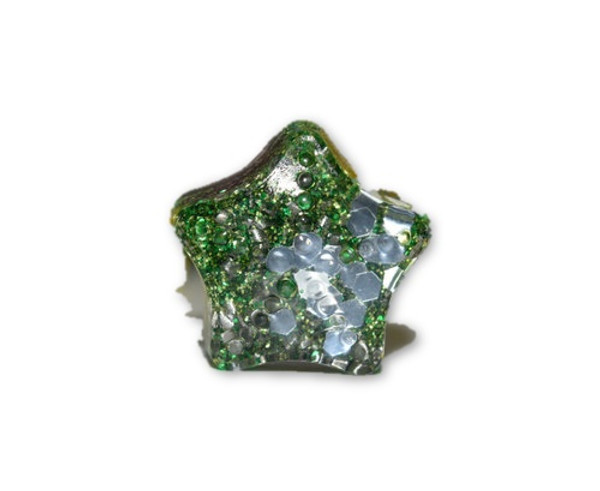 Orgone Green Star Mini 1 pc -Quartz Crystal, Pyrite, Blue Kyanite