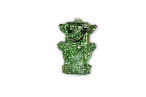 Orgone Energy Green Robot Mini Girl 1 pc -Quartz Crystal, Pyrite, Blue Kyanite
