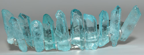 Blue Aura Quartz Crystal Hair Barrette Slate Blue Angel Aura Quartz Stone Hair Clip Barrette Angel  main image 3