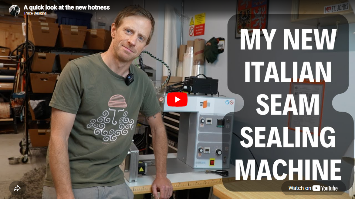 Our Italian Seam Sealing Machine for making waterproof Bag Liners, Bacckpacks and Duffles