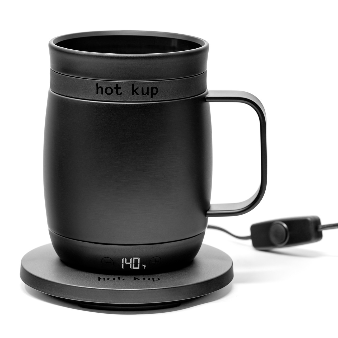 HOT KUP Heated Coffee Mug 14oz Temperature Controlled Smart Cup White