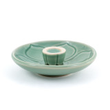 Green Lotus Leaf Incense Holder (1 Hole)