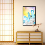 Aquamarine Crystal: The Soul of Mago | Framed Canvas Art Print
