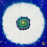 Jisu Han Energy Art Flower of the Universe #17 | Framed Canvas Print