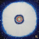 Jisu Han Energy Art Flower of the Universe #12 | Framed Canvas Print