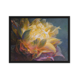 Golden Flower energy art framed canvas print front view